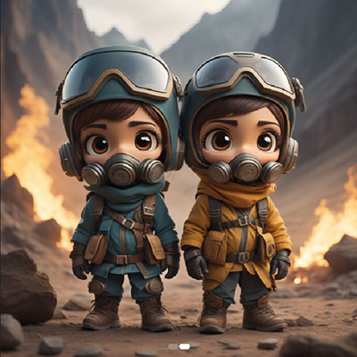 Chibi Explorers on Fire Planet